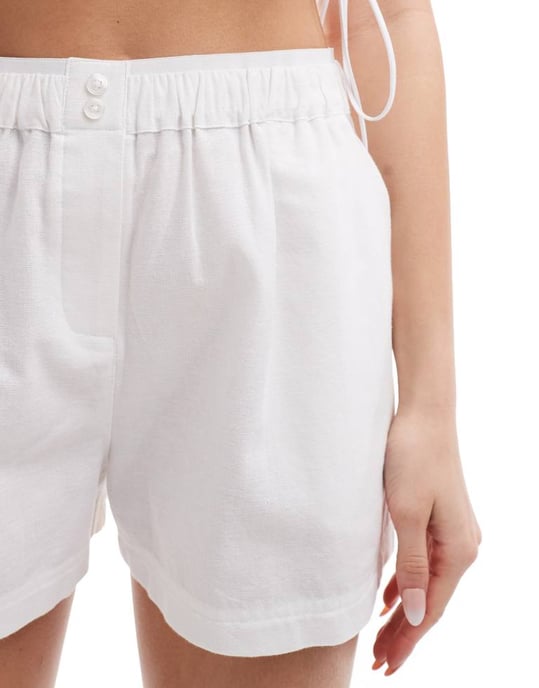 COLLUSION beach woven boxer short in white - WHITE - Image 3