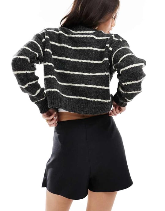 ASOS DESIGN tailored wrap mini skort in black - Image 4