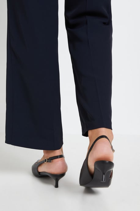 Faelina Faux Leather Slingback Kitten Heel Court Shoes - Image 3