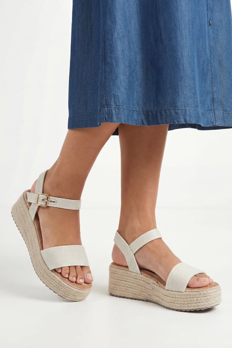 Good For The Sole: Elodie Textile Medium Wedge Sandals - Image 1