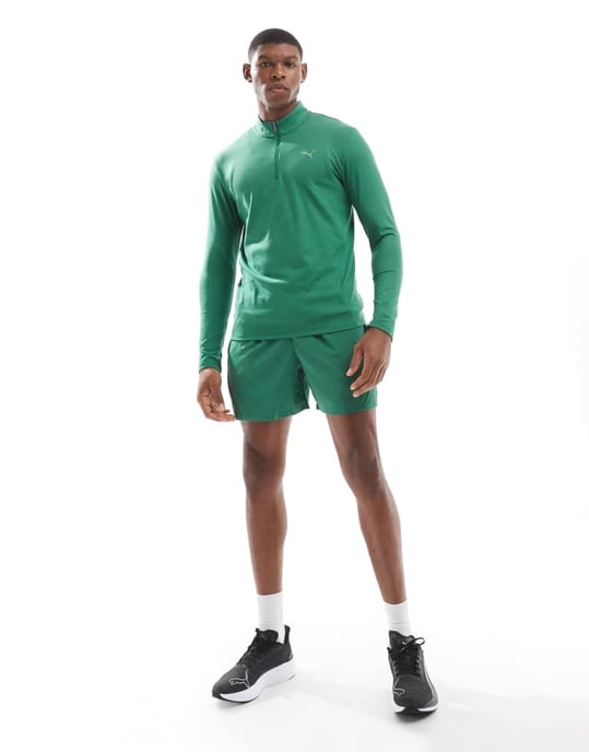 Puma Evolve Training slim 1/4 zip sweatshirt in green - Image 3
