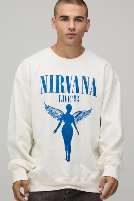 Oversized Nirvana License Print Sweatshirt - Image 1