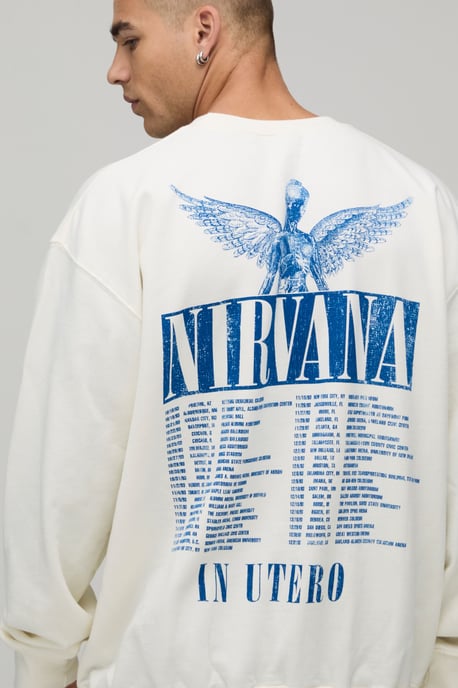 Oversized Nirvana License Print Sweatshirt - Image 3
