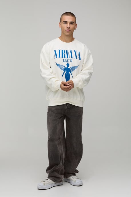 Oversized Nirvana License Print Sweatshirt - Image 4