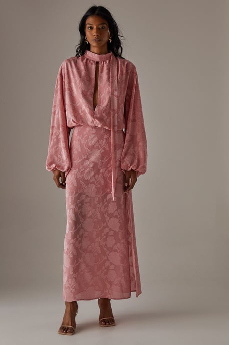 Chiffon Jacquard Bias Maxi Skirt - Image 2