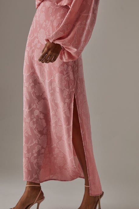 Chiffon Jacquard Bias Maxi Skirt - Image 4