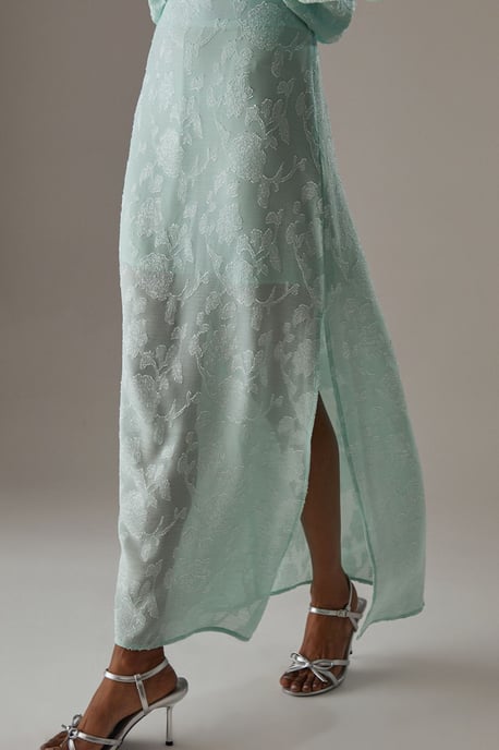 Chiffon Jacquard Bias Maxi Skirt - Image 4