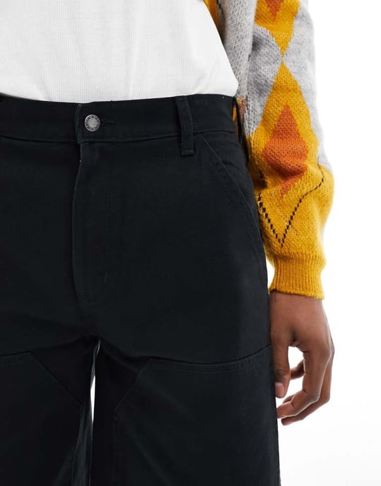 Dickies duck canvas chap shorts in washed black - Image 4
