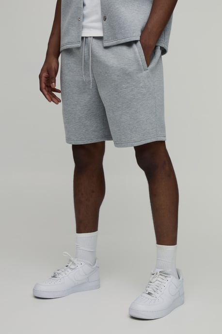 Relaxed Fit Bonded Scuba Mid Length Shorts - Image 1