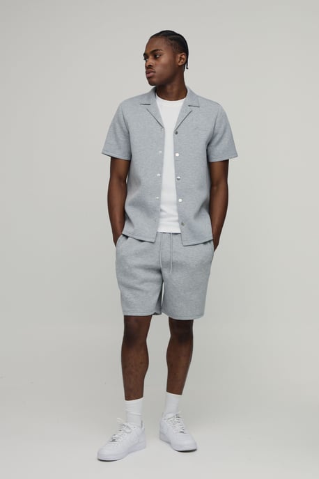 Relaxed Fit Bonded Scuba Mid Length Shorts - Image 4