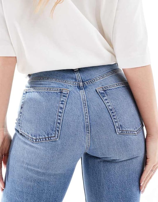Topshop Hourglass Ember low rise straight leg jean in vintage blue - Image 4