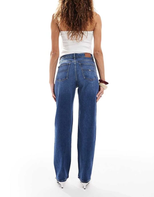 Tommy Jeans Izzie high rise slim straight jeans in dark wash - Image 2