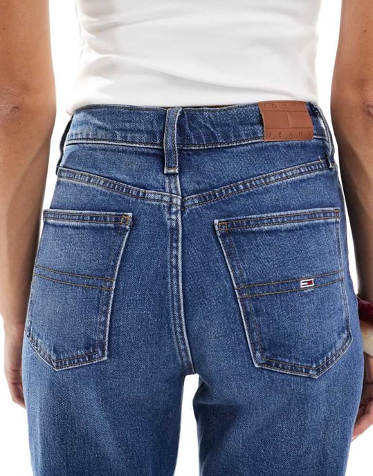 Tommy Jeans Izzie high rise slim straight jeans in dark wash - Image 4