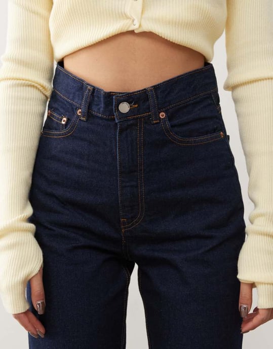 Dr Denim Echo regular fit straight leg in dark blue stone with spray - Image 4