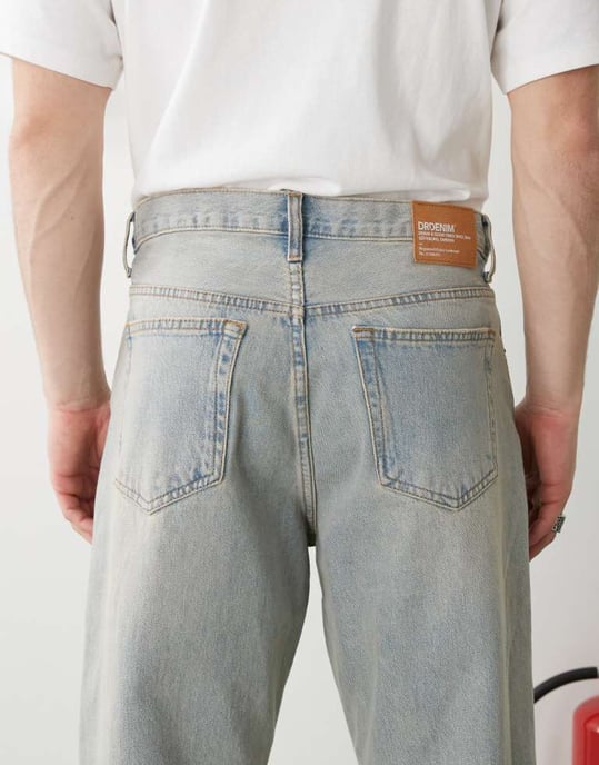Dr Denim Omar wide relaxed fit straight leg jeans in canyon light vintage lightwash blue - Image 4