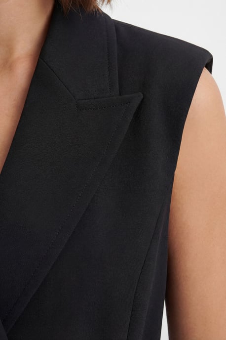 Soft Tailored Wrap Detail Sleeveless Blazer - Image 2