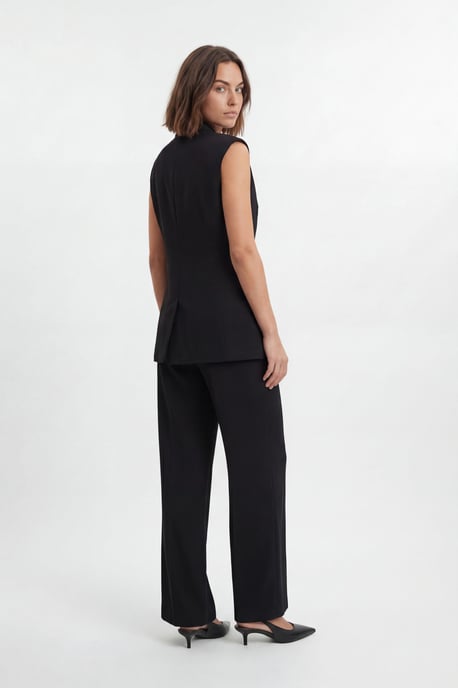 Soft Tailored Wrap Detail Sleeveless Blazer - Image 5