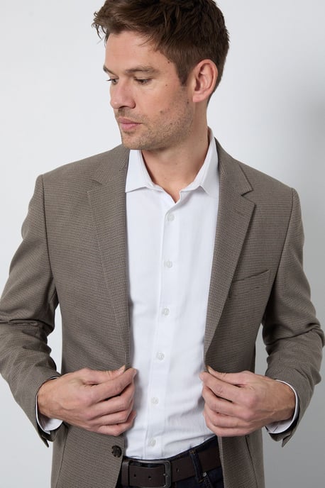 Brown Heritage Check Patch Pocket Tailored Fit Blazer - Image 3