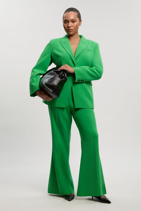 Plus Size Compact Stretch Single Breasted Tailored Blazer - Image 1
