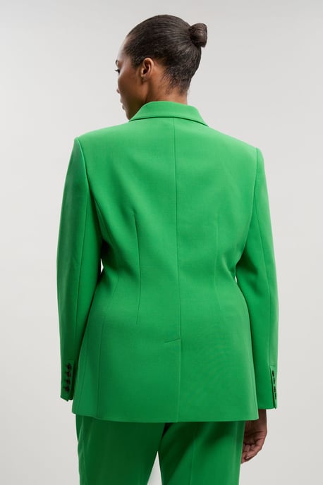 Plus Size Compact Stretch Single Breasted Tailored Blazer - Image 3