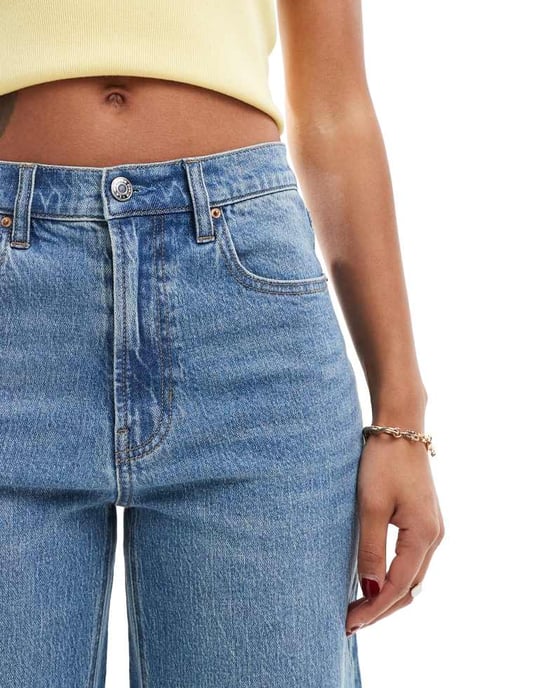 Pacsun hepburn low rise distressed baggy jeans in mid wash blue - Image 4