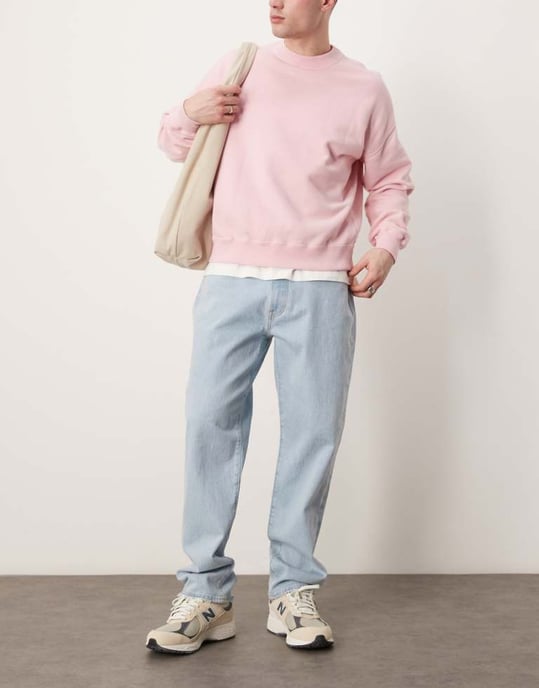 Abercrombie & Fitch baggy carpenter jean in light blue wash - Image 1