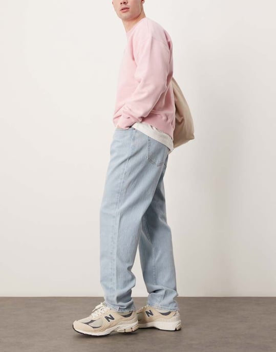 Abercrombie & Fitch baggy carpenter jean in light blue wash - Image 3