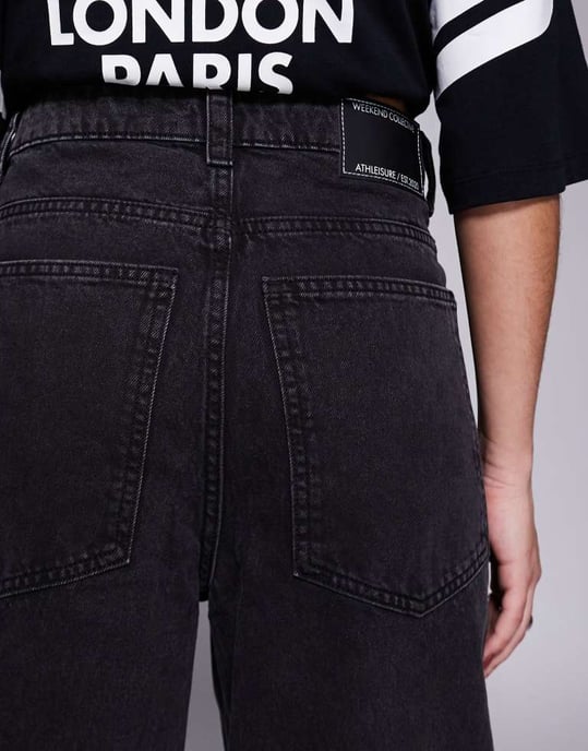 Weekend Collective baggy barrel fit jeans in black wash - Image 3