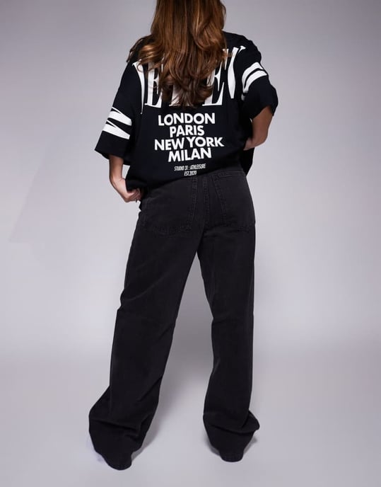 Weekend Collective baggy barrel fit jeans in black wash - Image 4