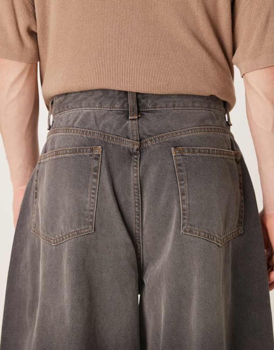 ASOS DESIGN oversized baggy fit jeans in washed black - Image 4