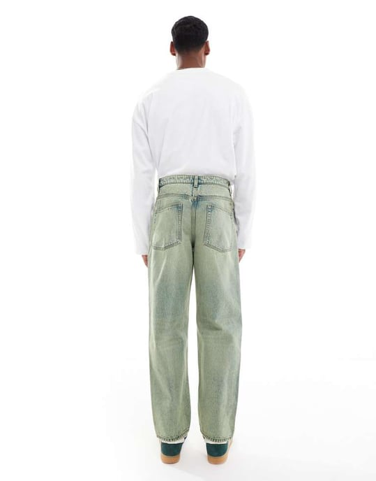 ASOS DESIGN baggy jeans with vintage tint in light wash blue - Image 2