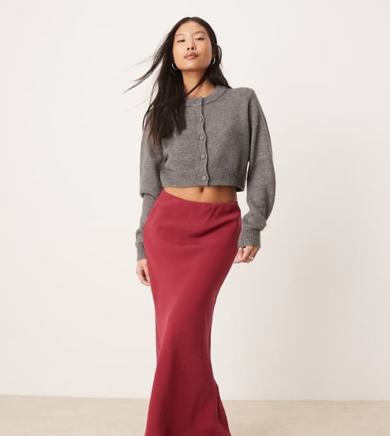 ASOS DESIGN petite bias maxi skirt in red - Image 1