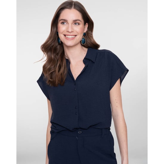 Geisha 63140-21 675 blouse crinckle navy - Image 3
