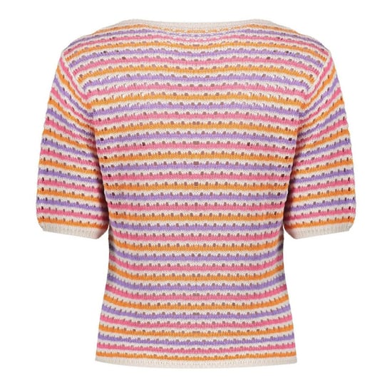 Geisha 64088-70 718 pullover multi col stripe s/sl ecru/purple/orange/cyclame - Image 2