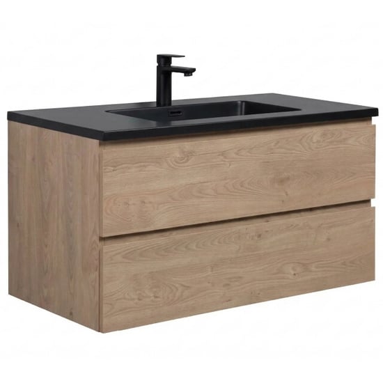 Badplaats Badkamermeubel set angela 100 cm – kastanje – badmeubel met - Image 1