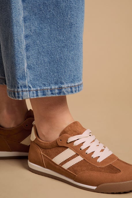 Penny Faux Suede Lace Up Trainers - Image 3