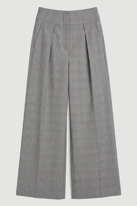 Soft Tailored Check High Waist Wide Leg Trouser - Image 2