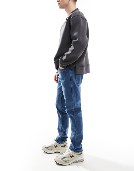 Farah elm slim jeans in midwash blue - Image 3