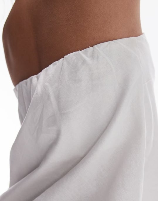 Topshop linen longline bandeau in white - Image 4