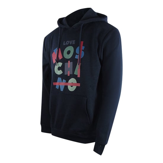 Love Moschino Jumble Logo Navy Blue Hoodie - Image 3