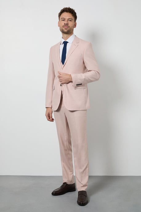 Light Pink Slim Fit Suit Jacket - Image 3