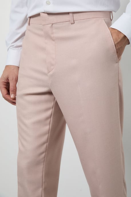 Light Pink Slim Fit Suit Trousers - Image 4