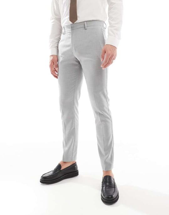 ASOS DESIGN skinny suit trousers in grey - Image 2