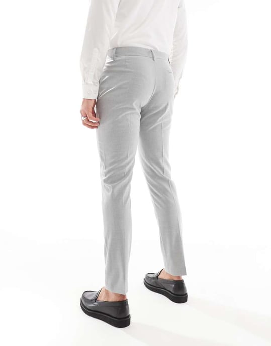 ASOS DESIGN skinny suit trousers in grey - Image 3