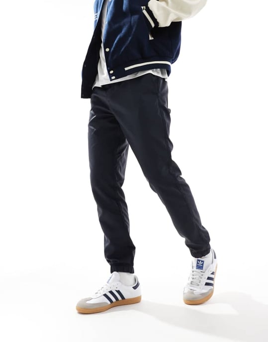 French Connection utility tech cuffed trousers in navy - Image 1