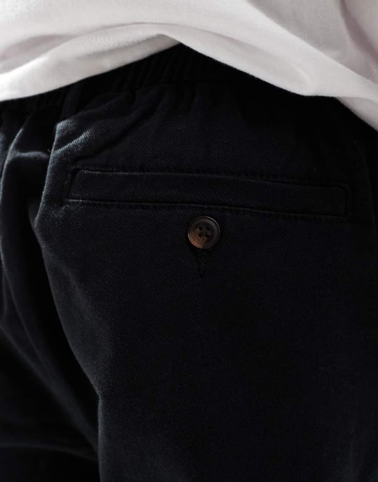Jack & Jones loose fit pull on chino with pleated front in black - Image 4