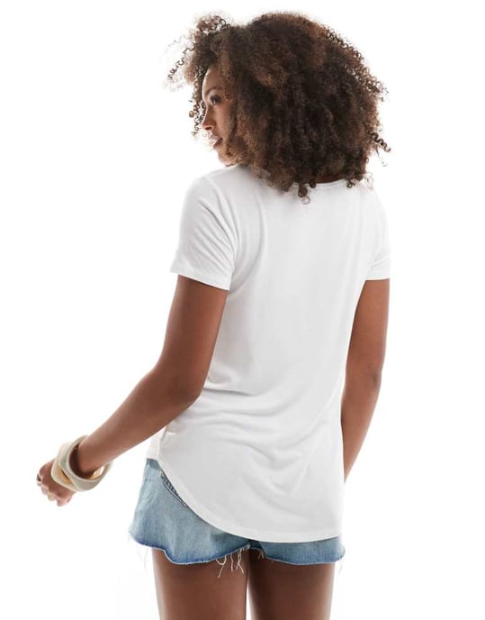 Hollister logo detail relaxed t-shirt in white - Image 4