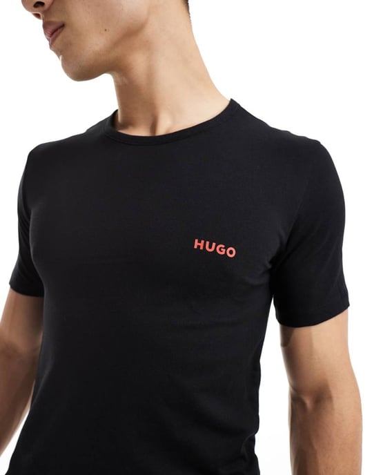 Hugo Bodywear triplet pack t-shirt in black - Image 4