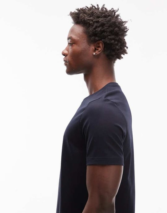 Tommy Hilfiger colourblock t-shirt in navy - Image 4