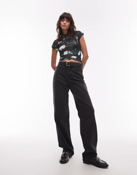 Topshop microfibre abstract smudge floral cap sleeve - Image 3